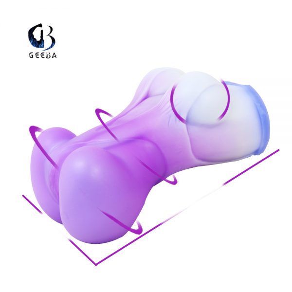 Adult Toys Story-20CMx13cm Liquid Silicone Male Masturbator Double Channel Cup - Image 8